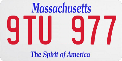 MA license plate 9TU977