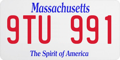 MA license plate 9TU991