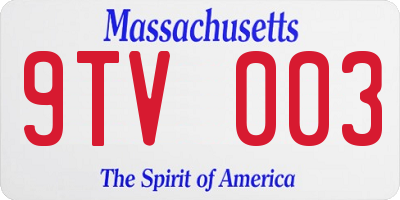 MA license plate 9TV003