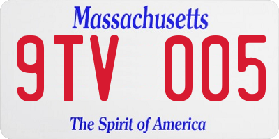 MA license plate 9TV005