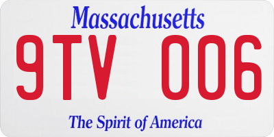 MA license plate 9TV006