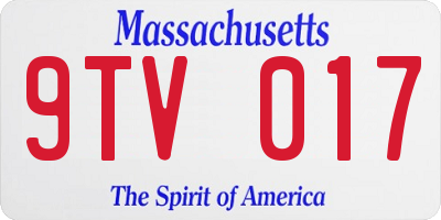 MA license plate 9TV017