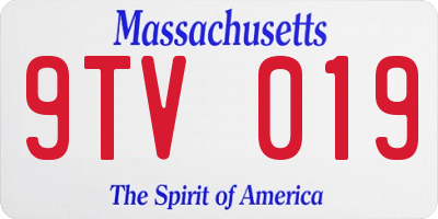 MA license plate 9TV019