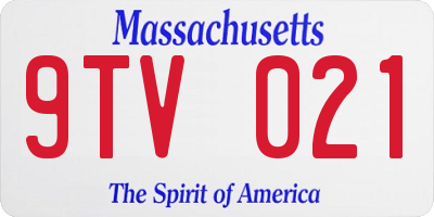 MA license plate 9TV021