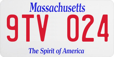 MA license plate 9TV024