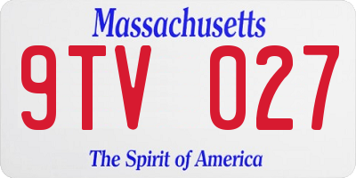 MA license plate 9TV027