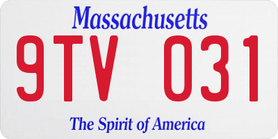 MA license plate 9TV031
