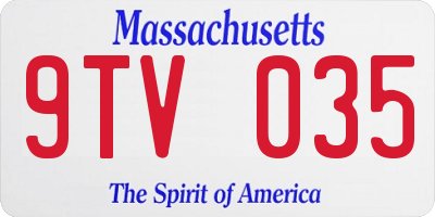 MA license plate 9TV035