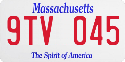 MA license plate 9TV045