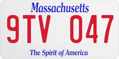 MA license plate 9TV047