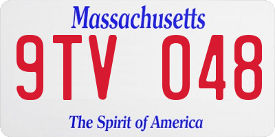 MA license plate 9TV048