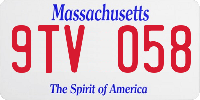 MA license plate 9TV058