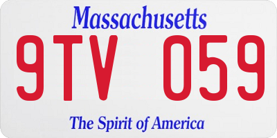 MA license plate 9TV059