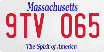 MA license plate 9TV065