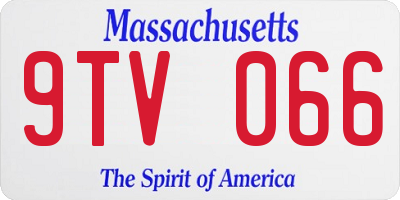 MA license plate 9TV066