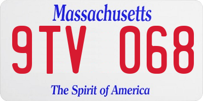 MA license plate 9TV068
