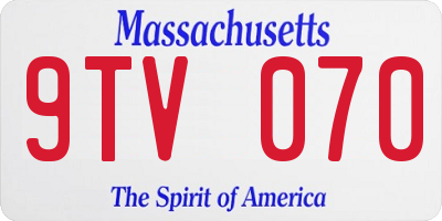 MA license plate 9TV070