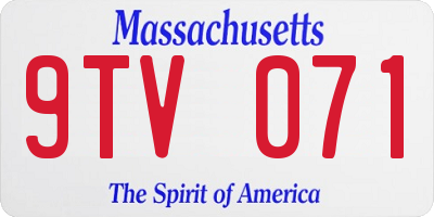 MA license plate 9TV071