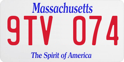 MA license plate 9TV074