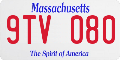 MA license plate 9TV080