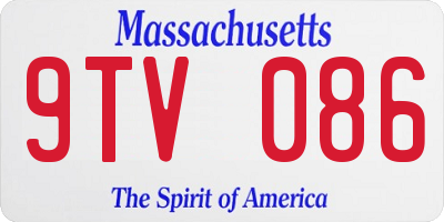 MA license plate 9TV086