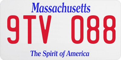 MA license plate 9TV088