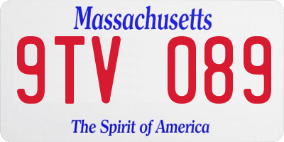 MA license plate 9TV089