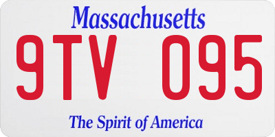 MA license plate 9TV095