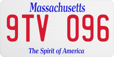 MA license plate 9TV096