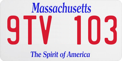 MA license plate 9TV103