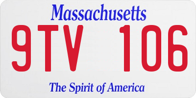 MA license plate 9TV106