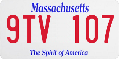 MA license plate 9TV107