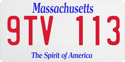 MA license plate 9TV113