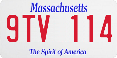 MA license plate 9TV114