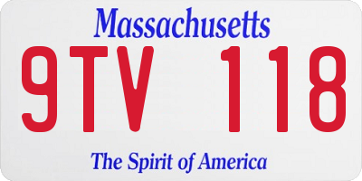 MA license plate 9TV118
