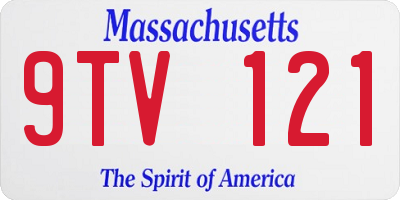 MA license plate 9TV121