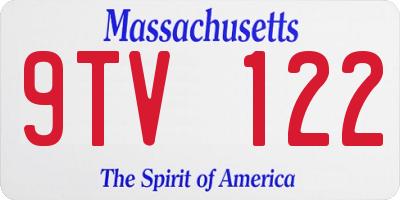 MA license plate 9TV122