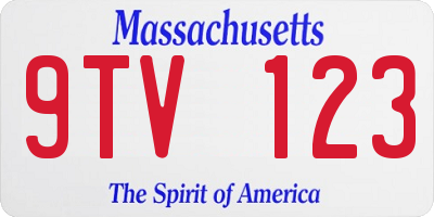 MA license plate 9TV123
