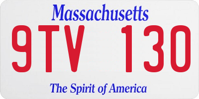 MA license plate 9TV130