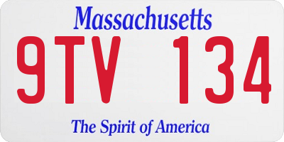 MA license plate 9TV134