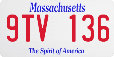 MA license plate 9TV136