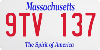 MA license plate 9TV137