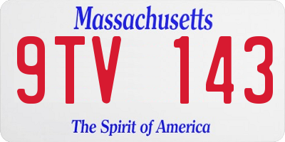 MA license plate 9TV143