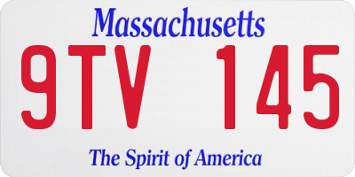 MA license plate 9TV145