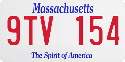 MA license plate 9TV154