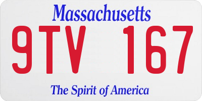 MA license plate 9TV167