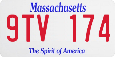 MA license plate 9TV174