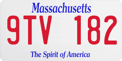 MA license plate 9TV182