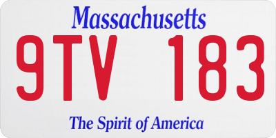MA license plate 9TV183