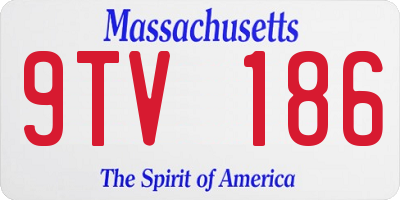 MA license plate 9TV186